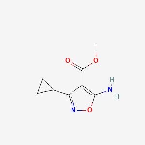 molecular formula C8H10N2O3 B13685343 Methyl 5-Amino-3-cyclopropylisoxazole-4-carboxylate 