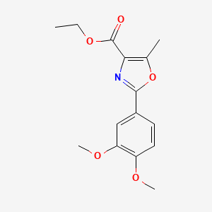 molecular formula C15H17NO5 B13685360 Ethyl 2-(3,4-Dimethoxyphenyl)-5-methyloxazole-4-carboxylate 