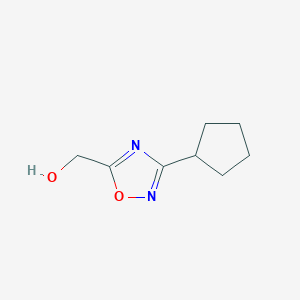 molecular formula C8H12N2O2 B13685367 (3-Cyclopentyl-1,2,4-oxadiazol-5-yl)methanol 