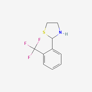 molecular formula C10H10F3NS B1368542 2-(2-(Trifluoromethyl)phenyl)thiazolidine 