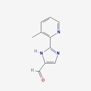 molecular formula C10H9N3O B13685420 2-(3-Methyl-2-pyridyl)imidazole-5-carbaldehyde 