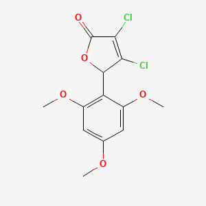 molecular formula C13H12Cl2O5 B13685444 3,4-Dichloro-5-(2,4,6-trimethoxyphenyl)furan-2(5H)-one 