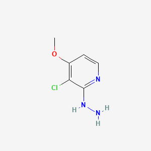 molecular formula C6H8ClN3O B13685467 3-Chloro-2-hydrazinyl-4-methoxypyridine 