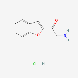 molecular formula C10H10ClNO2 B13685515 2-Amino-1-(benzofuran-2-yl)ethanone Hydrochloride 