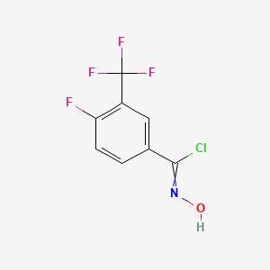 molecular formula C8H4ClF4NO B13685521 4-Fluoro-N-hydroxy-3-(trifluoromethyl)benzimidoyl Chloride 