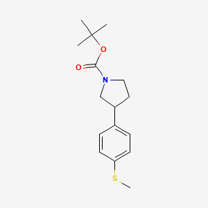 molecular formula C16H23NO2S B13685575 1-Boc-3-[4-(methylthio)phenyl]pyrrolidine 