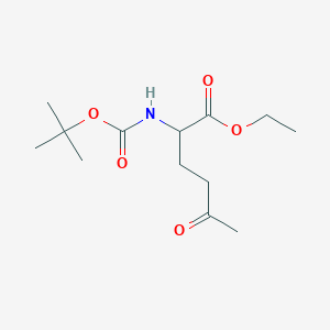 molecular formula C13H23NO5 B13685608 Ethyl (S)-2-(Boc-amino)-5-oxohexanoate 