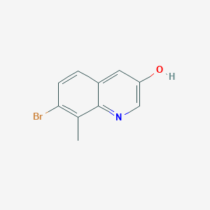 molecular formula C10H8BrNO B13685711 7-Bromo-8-methylquinolin-3-ol 