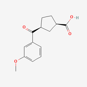 molecular formula C14H16O4 B1368572 cis-3-(3-Methoxybenzoyl)cyclopentane-1-carboxylic acid 