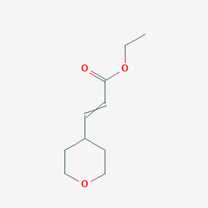 molecular formula C10H16O3 B13685733 ethyl 3-(tetrahydro-2H-pyran-4-yl)-2-propenoate 
