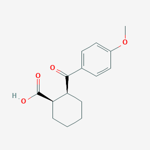 molecular formula C15H18O4 B1368578 cis-2-(4-Methoxybenzoyl)cyclohexane-1-carboxylic acid CAS No. 57078-11-2