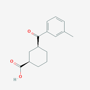 molecular formula C15H18O3 B1368579 cis-3-(3-Methylbenzoyl)cyclohexane-1-carboxylic acid 