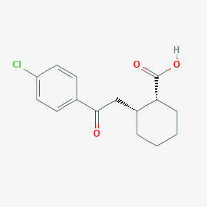 molecular formula C15H17ClO3 B1368580 cis-2-[2-(4-Chlorophenyl)-2-oxoethyl]cyclohexane-1-carboxylic acid CAS No. 736136-41-7