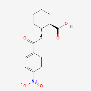 molecular formula C15H17NO5 B1368581 trans-2-[2-Oxo-2-(4-nitrophenyl)ethyl]cyclohexane-1-carboxylic acid CAS No. 735275-03-3
