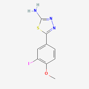 molecular formula C9H8IN3OS B13685812 2-Amino-5-(3-iodo-4-methoxyphenyl)-1,3,4-thiadiazole 