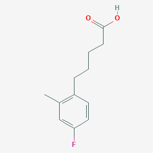molecular formula C12H15FO2 B13685823 5-(4-Fluoro-2-methylphenyl)pentanoic Acid 