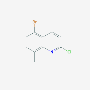 molecular formula C10H7BrClN B13685847 5-Bromo-2-chloro-8-methylquinoline 
