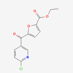 molecular formula C13H10ClNO4 B1368585 2-氯-5-(5-乙氧羰基-2-呋喃基)吡啶 CAS No. 884504-84-1