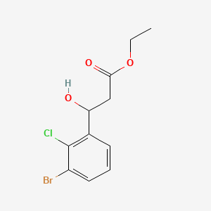 molecular formula C11H12BrClO3 B13685895 Ethyl 3-(3-Bromo-2-chlorophenyl)-3-hydroxypropanoate 