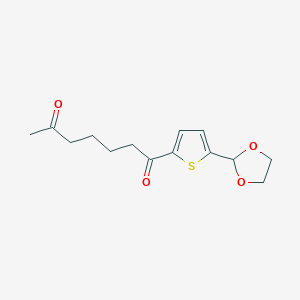 molecular formula C14H18O4S B1368591 5-(1,3-Dioxolan-2-YL)-2-thienyl 5-oxohexyl ketone CAS No. 898772-68-4