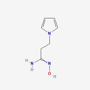 molecular formula C7H11N3O B13685913 N'-hydroxy-3-pyrrol-1-ylpropanimidamide 