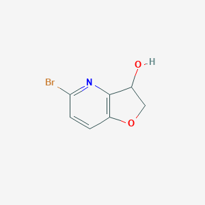 molecular formula C7H6BrNO2 B13685927 5-Bromo-2,3-dihydrofuro[3,2-b]pyridin-3-ol 