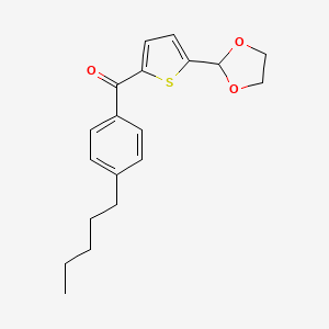 molecular formula C19H22O3S B1368595 5-(1,3-Dioxolan-2-YL)-2-(4-pentylbenzoyl)thiophene CAS No. 898778-55-7
