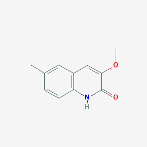 molecular formula C11H11NO2 B13685983 3-Methoxy-6-methylquinolin-2(1H)-one 