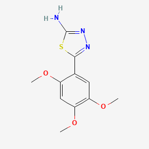 molecular formula C11H13N3O3S B13686041 2-Amino-5-(2,4,5-trimethoxyphenyl)-1,3,4-thiadiazole 