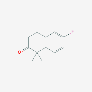 molecular formula C12H13FO B13686045 6-Fluoro-1,1-dimethyl-3,4-dihydronaphthalen-2(1H)-one 