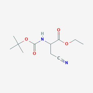 molecular formula C11H18N2O4 B13686060 Ethyl 2-(Boc-amino)-3-cyanopropanoate 