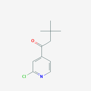 molecular formula C11H14ClNO B1368607 2-Chloro-4-pyridyl 2,2-dimethylpropyl ketone 