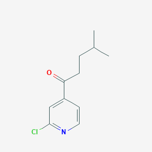 molecular formula C11H14ClNO B1368608 2-Chloro-4-pyridyl 3-methylbutyl ketone CAS No. 898785-67-6