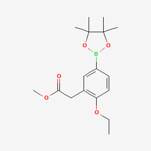 molecular formula C17H25BO5 B13686101 Methyl 2-(2-ethoxy-5-(4,4,5,5-tetramethyl-1,3,2-dioxaborolan-2-yl)phenyl)acetate 