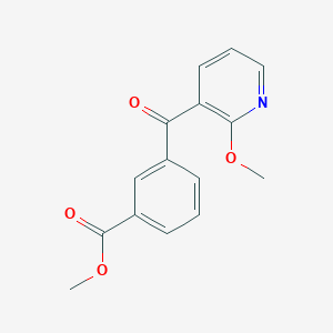 molecular formula C15H13NO4 B1368611 Methyl 3-(2-methoxynicotinoyl)benzoate CAS No. 898785-83-6