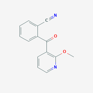 molecular formula C14H10N2O2 B1368612 3-(2-Cyanobenzoyl)-2-methoxypyridine CAS No. 898785-99-4
