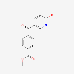 molecular formula C15H13NO4 B1368613 Methyl 4-(6-methoxynicotinoyl)benzoate CAS No. 898786-08-8