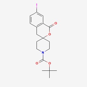 molecular formula C18H22INO4 B13686130 tert-butyl 7-iodo-1-oxospiro[4H-isochromene-3,4'-piperidine]-1'-carboxylate 