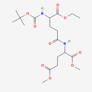 molecular formula C19H32N2O9 B13686139 Dimethyl (S)-2-[(S)-4-(Boc-amino)-5-ethoxy-5-oxopentanamido]pentanedioate 
