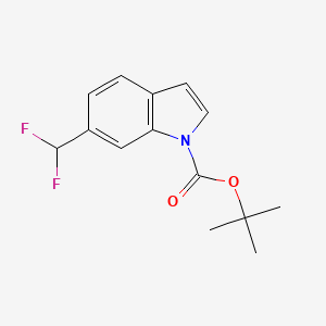 molecular formula C14H15F2NO2 B13686154 1-Boc-6-(difluoromethyl)-1H-indole CAS No. 127956-29-0