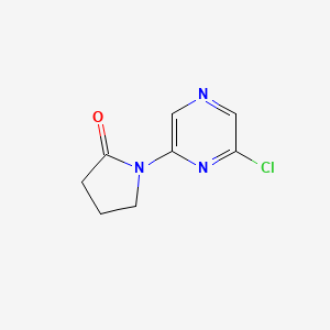 molecular formula C8H8ClN3O B13686167 1-(6-Chloro-2-pyrazinyl)-2-pyrrolidinone 