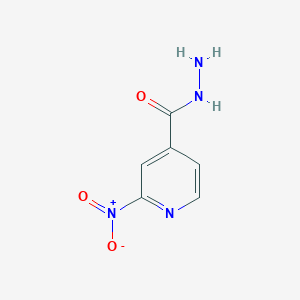 molecular formula C6H6N4O3 B13686172 2-Nitropyridine-4-carbohydrazide CAS No. 58481-05-3