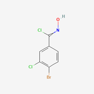 molecular formula C7H4BrCl2NO B13686210 4-Bromo-3-chloro-N-hydroxybenZimidoyl chloride 