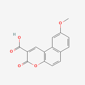 molecular formula C15H10O5 B13686211 9-Methoxy-3-oxo-3H-benzo[f]chromene-2-carboxylic Acid 