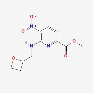 molecular formula C11H13N3O5 B13686222 Methyl (S)-5-Nitro-6-[(2-oxetanylmethyl)amino]picolinate 