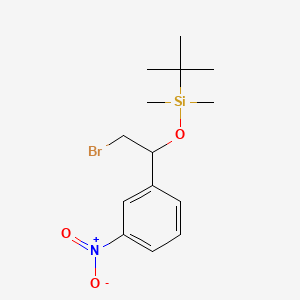 molecular formula C14H22BrNO3Si B13686239 (R)-[2-Bromo-1-(3-nitrophenyl)ethoxy](tert-butyl)dimethylsilane 