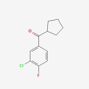B1368624 3-Chloro-4-fluorophenyl cyclopentyl ketone CAS No. 898791-62-3