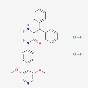 molecular formula C28H29Cl2N3O3 B13686251 (S)-2-Amino-N-[4-(3,5-dimethoxy-4-pyridyl)phenyl]-3,3-diphenylpropanamide Dihydrochloride 