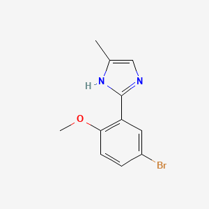 molecular formula C11H11BrN2O B13686263 2-(5-Bromo-2-methoxyphenyl)-5-methyl-1H-imidazole 