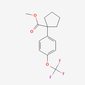 molecular formula C14H15F3O3 B13686266 Methyl 1-[4-(Trifluoromethoxy)phenyl]cyclopentanecarboxylate 